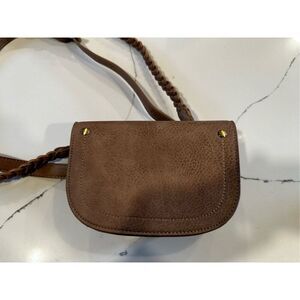 Anthropologie Hazel Convertible Belt Braided Crossbody Bag Leather